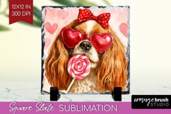 Cavalier King Spaniel Valentine Slate PNG Valentines Day Product Image 1