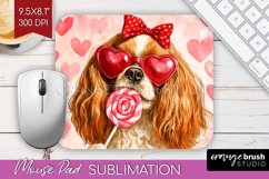 Cavalier King Spaniel Valentine Mouse Pad Sublimation Day Product Image 1