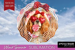 Cavalier King Spaniel Valentine Wind Spinner Sublimation PNG Product Image 1
