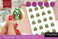 Cavalier Spaniel St. Patricks Day Dog Round Sticker Dog Product Image 1