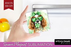 Cavalier Spaniel St. Patricks Day Dog Magnet Sublimation Dog Product Image 1