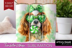 Cavalier Spaniel St. Patricks Day Dog Tumbler Wrap Dog PNG Product Image 1