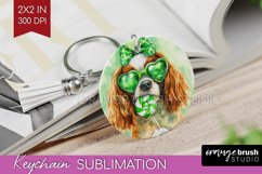 Cavalier Spaniel St. Patricks Day Dog Keychain PNG Dog Product Image 1