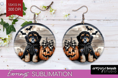 Cavapoo Dog Round Earrings Halloween PNG Sublimation Product Image 1