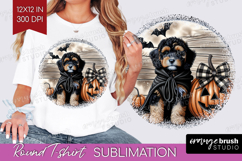 Cavapoo Dog Round Tshirt Background Halloween PNG Product Image 1