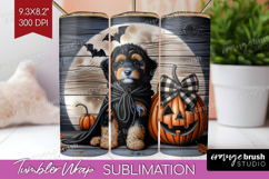 Cavapoo Dog Tumbler Wrap Halloween Tumbler PNG Sublimation Product Image 1