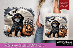 Cavapoo Dog Tote Bag Halloween Tote Bag PNG Sublimation Product Image 1