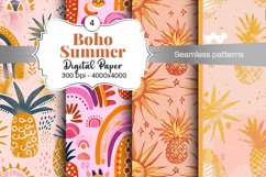 Summer Boho digital paper Seamless backgrounds Product Image 2