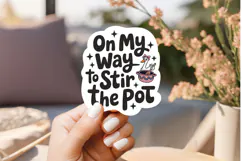On My Way To Stir The Pot PNG, Funny Goose Clipart Product Image 1