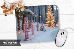 Pink Nutcracker Christmas Forest Mouse Pad PNG Product Image 1