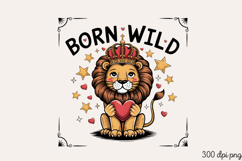 Born Wild PNG, Baby Animal Nursery Sublimation Product Image 1