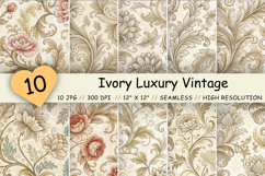 Ivory Luxury Vintage Patterns Bundle, Elegant Seamless Product Image 1
