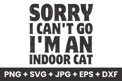 Funny Sorry I Can&#039;t Come I&#039;m An Indoor Cat Humor SVG Product Image 1