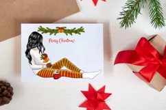 Pregnant girl clipart, DIY clipart, Christmas Product Image 2