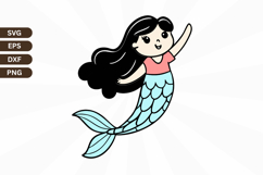 Baby mermaid clipart SVG Design, Mermaid SVG Design Product Image 1