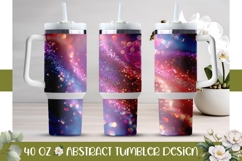 Blue Glitter Tumbler Template, Sparkle 40 Oz Tumbler Design Product Image 1