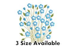 Blue Blossom Floral Embroidery Design Product Image 1
