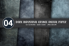 Dark Industrial Grunge Digital Paper Product Image 1