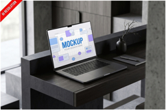 Laptop Wooden Desk Office Product Image 1