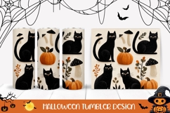 Fall Pumpkins Tumbler, Black Cat Tumbler Design Product Image 1