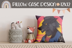 Cartoon Wolf Pillow Template, Animals Pillow Case Product Image 1