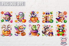 Halloween Cute animals Clipart Bundle Sublimation 55 PNG Product Image 2