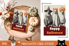 Cartoon Halloween Greeting Card, Halloween Lama Wall Art Product Image 1