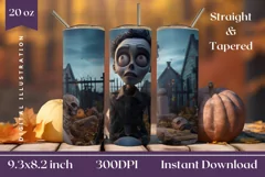 3D Zombie Tumbler Wrap, 3D Halloween Tumbler Sublimation Product Image 1