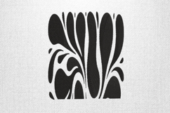 Abstract Black Fluid Shape Embroidery Design Product Image 1