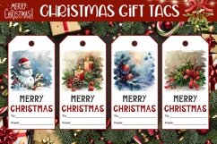 Christmas Candles Gift Tags, Snowman Gift Tag Designs Product Image 1