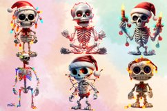 Christmas Skeleton Sublimation Clipart Bundle, Christmas PNG Product Image 2