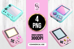 Retro Pastel Game Console Clipart Sublimation PNG Product Image 1
