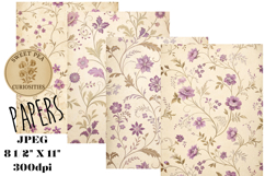 Shabby Chic, Purple, Papers, Junk Journal Product Image 1