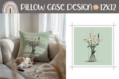 Summer Pillow Design, Cartoon Flowers Pillow Template Product Image 1
