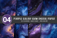 Purple Galaxy Glow Digital Paper Product Image 1