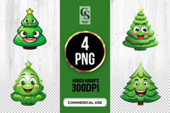 Funny Green Tree Clipart Sublimation PNG Product Image 1
