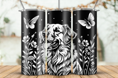 20oz Tumbler laser svg|Retriever Dog Among Flowers design Product Image 1