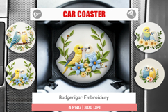 Car Coaster Budgerigar Embroidery Product Image 1