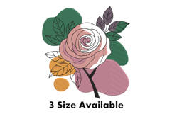 Modern Floral Rose Abstract Embroidery Design Product Image 1