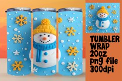 3D Snowman Tumbler Wrap Winter Holiday Sublimation Product Image 1