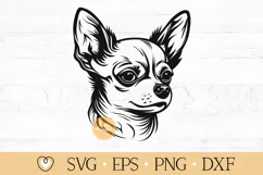 Chihuahua svg, Dog Face svg, cut file, png, dxf Product Image 1