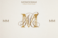 MM Wedding Monogram Logo | Elegant Initials Vector Product Image 1