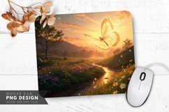 Butterfly Bliss at Sunset Mouse Pad PNG Design Product Image 1