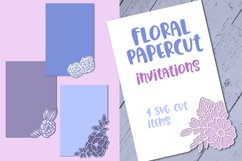 Floral Papercut Invitations | 4 SVG items Product Image 1