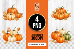 Autumn Harvest Pumpkin Clipart Sublimation PNG Product Image 1