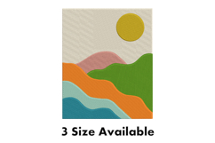 Colorful Sunset Landscape Embroidery Design Product Image 1