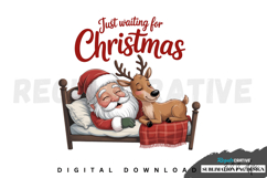 Just Waiting for Christmas Sublimation PNG Product Image 1