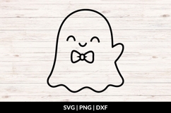 Cute Ghost with Bowtie SVG, Halloween Ghost SVG Product Image 1