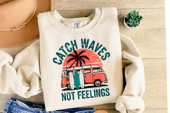 Catch Waves Not Feelings Svg Design | Shirt Svg Product Image 2