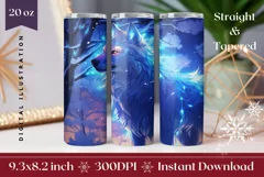 Christmas Tumbler Sublimation, White Wolf Tumbler Wrap Product Image 1